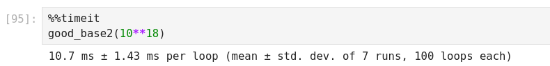 Running time of solution 2 to n = 10^18