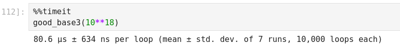 Running time of solution 3 to n = 10^18